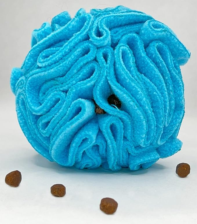 Glory To Dog Puppy and Small Breed Snuffle Interactive Foraging Dog Puzzle Ball Toy Blue Small