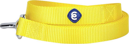 Blueberry Pet Essentials Blazing Yellow Dog Leash for Large - 4' * 1" Dogs | Heavy Duty Nylon Lead | Lightweight Puppy & Cat Leash for Walking & Training