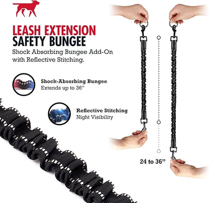 Add-On Accessory Large Size Bungee Leash Extension | Extends Hands Free Leashes by Two Feet | Requires Purchase of Hands Free Bungee Leash for Large Dogs Sold Separately