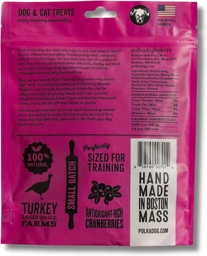 Polkadog Wonder Nuggets – Soft & Chewy Dog Treats with Turkey & Cranberry – Healthy, Limited Ingredient Training Treats for All Dog Breeds and Ages – Natural, Made in USA – 10 oz