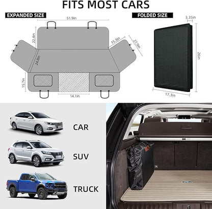 YJGF Back Seat Extender,Dog Seat Cover for Back Seat,Hard Bottom Car Seat Cover for Dogs,Dog Hammock for Car,Back Seat Pet Cover for Dogs(Black,for Car/SUV/Small Truck)