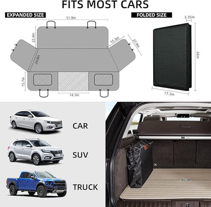 YJGF Back Seat Extender,Dog Seat Cover for Back Seat,Hard Bottom Car Seat Cover for Dogs,Dog Hammock for Car,Back Seat Pet Cover for Dogs（Grey,for Car/SUV/Small Truck）