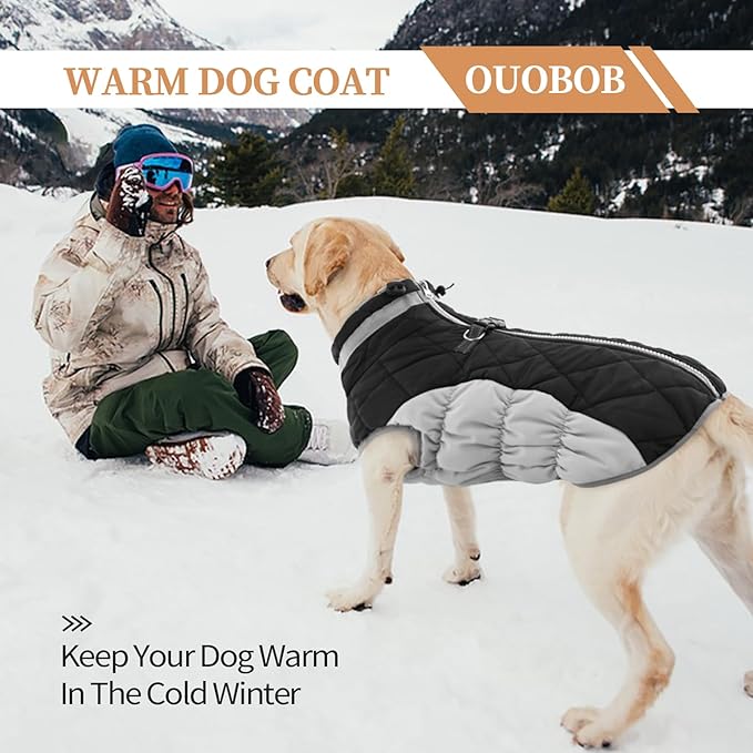 Dog Winter Jacket Cozy Reflective Waterproof Windproof Warm Pet Garment,Comfortable Cold Weather Fleece Apparel Outfits with Zipper Closure for Small Medium Large Dogs Puppy Walking,X-Small