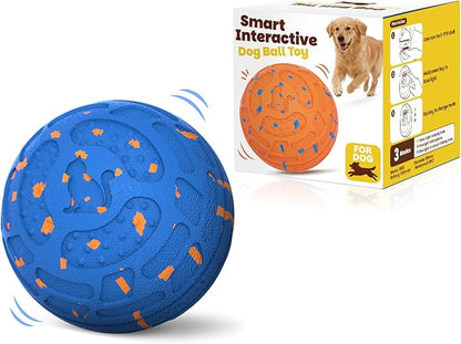 Smart Interactive Dog Toy Ball – Automatic Moving, Bouncing & Rolling, 3 Modes, Chew-Proof E-TPU Shell, Waterproof, Rechargeable,Dog Ball for Medium and Large Dogs,Blue