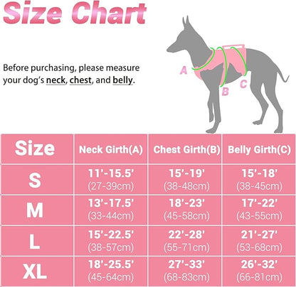 BELPRO Multi-Use Support Dog Harness, Escape Proof No Pull Reflective Adjustable Vest with Durable Handle, Dog Walking Harness for Big/Active Dogs (Pink, M)