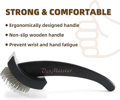 Wooden Dog Slicker Brush Cat Grooming Brush with Extra Long Pin for Long Haired Dogs Poodles Goldendoodles and Labradoodles Black