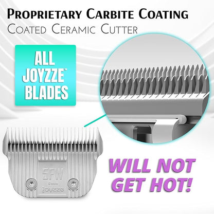 JOYZZE Raptor/Falcon Series A Wide Blade - Professional Grade Dog Clipper Grooming Blade, Detachable, Replacement Blades - Stainless Steel, Coated Ceramic,(A Series #3FW)