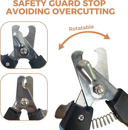 PAPIFFEED Dog Nail Clippers & Grinder with Manual Nail Clipper – Quiet 3-Speed Electric Dog Nail Trimmers with Dual LED, Rechargeable Pet Nail File for Dogs & Cats (Orange)