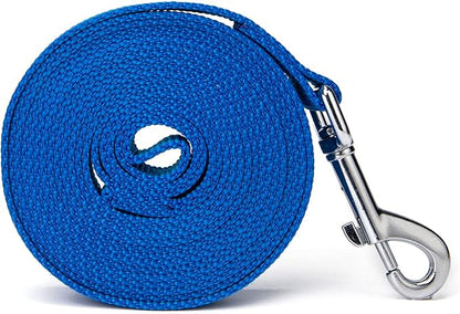 Siumouhoi Strong Durable Nylon Dog Training Leash, 1 Inch Wide Traction Rope, 6 ft 10ft 15ft Long, for Small and Medium Dog (Blue, 6 Feet)