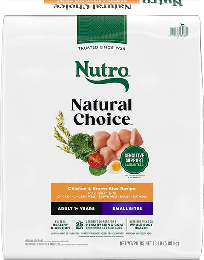 Nutro Natural Choice Adult Small Bites Dog Food, Chicken & Brown Rice Recipe, 13 lb. Bag