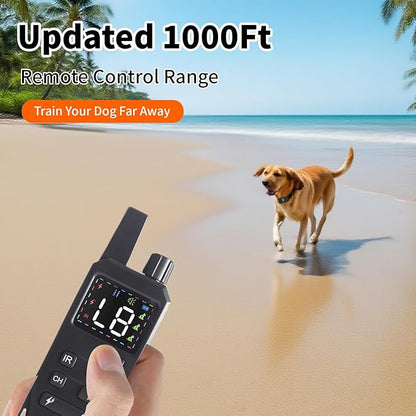 Dog Shock Collar Dog Training Collar with Remote Innovative IPX67 Waterproof with 6 Training Modes, Rechargeable E-Collar for All Breeds- Black