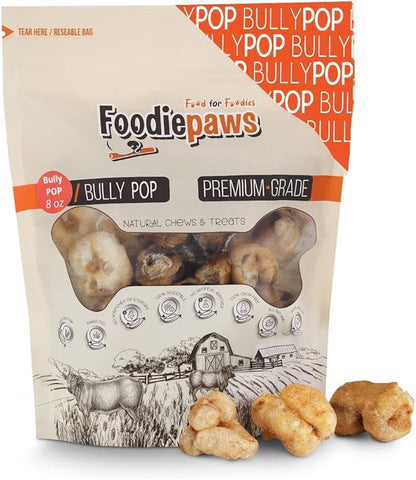 FOODIEPAWS Bully Pop, 8 oz – All-Natural, High Protein Chews for Dogs – Fully Digestible & Grain-Free – Supports Dental Health & Chewing Satisfaction