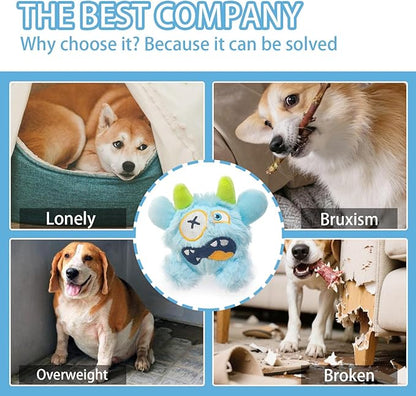FCCUM Squeaky Plush Pet Toy Ball, Dental Care, Skin-Friendly and Soft and Relieve Stress,Dog Training Interactive Pet Cute Plush Fashionable Toy Ball (Sky Blue,Large)
