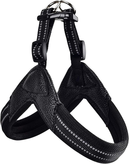 Dog Harness No Pull Ultra Soft Breathable Padded Pet Harness 2 Adjustable Botton, 3M Reflective Pet Harness for Dogs Easy Control for Small Medium Large Dogs (L, Black)