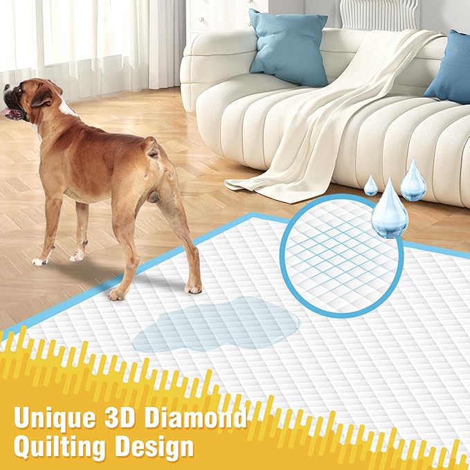 VJJ Extra Large Doggie Pee Pad, 30”x30” Thicken Dog Pee Pads, 60 Count XL Doggy Pads Leak-Proof, Super Absorbent Puppy Pee Pads for Dogs, Soft Training Pet Pads for Dogs Cats Rabbits