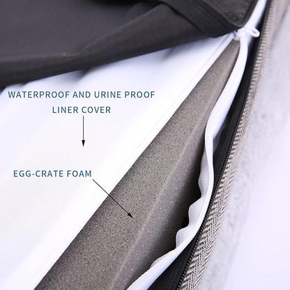 WINDRACING Orthopedic Dog Bed for Large Dogs, Bolster Sides Dogs Sofa Bed with Removable Washable Cover & Non-Skid Bottom, Soft Pet Bed with Egg Foam Dog Couch for Sleeping, 40 x 28 Inch, Gray