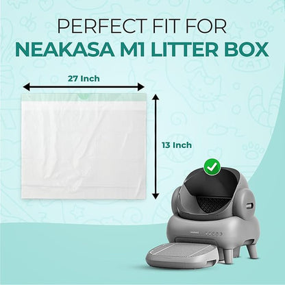 30 Count Cat Litter Liners - 27x13 Inches - Compatible With Neakasa Litter Box M1 & Petpivot Autoscooper 11 litter box - Leak & Tear Proof Heavy Duty Drawstring in Center for Mess-Free Cleaning