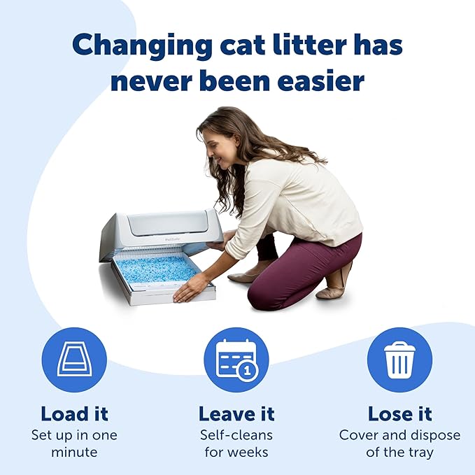 PetSafe ScoopFree Disposable Crystal Cat Litter Tray - Easy Cleaning Box - Refill Tray for Electric Litter Box - Lavender Scent - 4.3 lb Bags - 3 Pack
