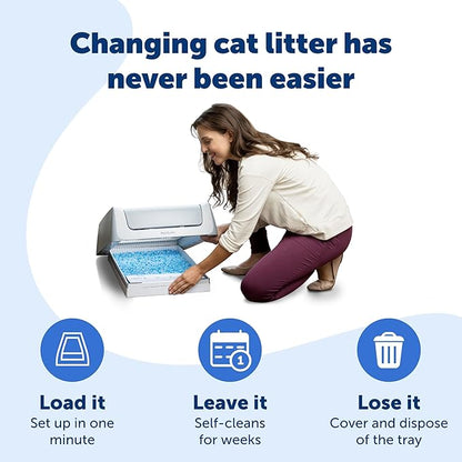 PetSafe ScoopFree Disposable Crystal Cat Litter Tray - Easy Cleaning Box - Refill Tray for Electric Litter Box - Lavender Scent - 4.3 lb Bags - 3 Pack
