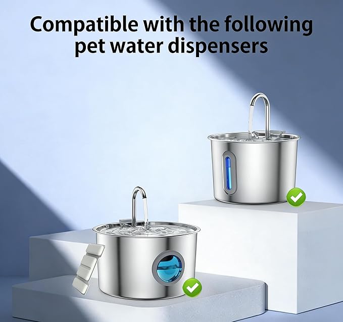 for Vetiflow Dog Water Bowl, Quad-Purification System & Continuous Circulating Water Flow, Multi-Layer Filtration, for Dogs Cat(8Pcs Filter+4Pcs Sponge)