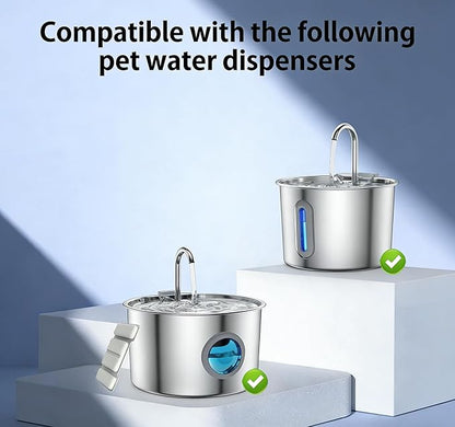 for Vetiflow Dog Water Bowl, Quad-Purification System & Continuous Circulating Water Flow, Multi-Layer Filtration, for Dogs Cat(8Pcs Filter+4Pcs Sponge)