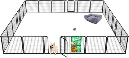 FXW Homeplus Unleashed Indoor Dog Playpen - Stress-Free and Safe Play, Heavy Duty 24 Inch 24 Panels Dog Pen for Puppy and Small Dogs, Black│Patented