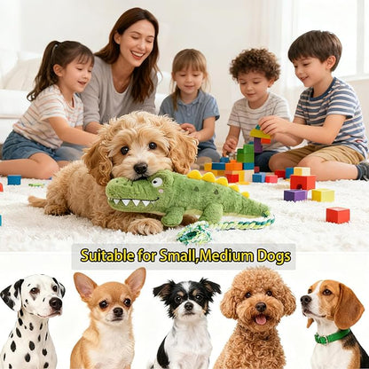 Long-Tailed Squeaky Alligator Dog Toy for Small Medium Dogs, Durable Plush Chew Toys for Aggressive Chewers, Interactive Puppy Toys for Boredom Relief and Comfort