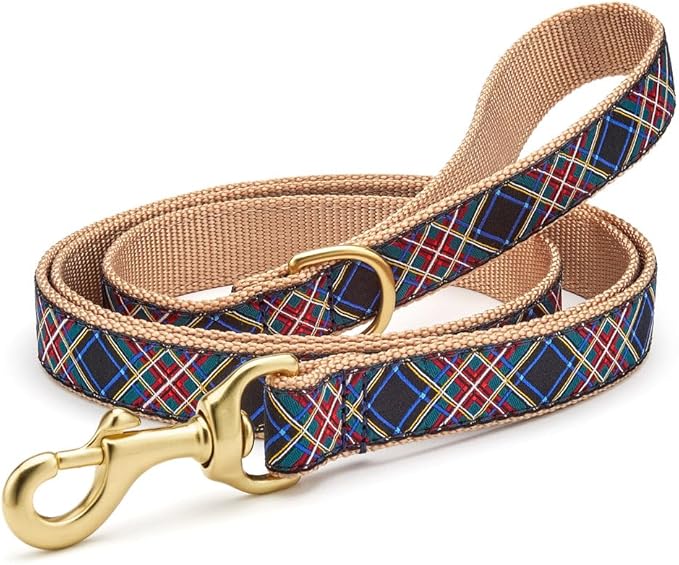 Up Country Black Tartan Dog Leash, 5/8 Inch,5 Foot Long Narrow Width