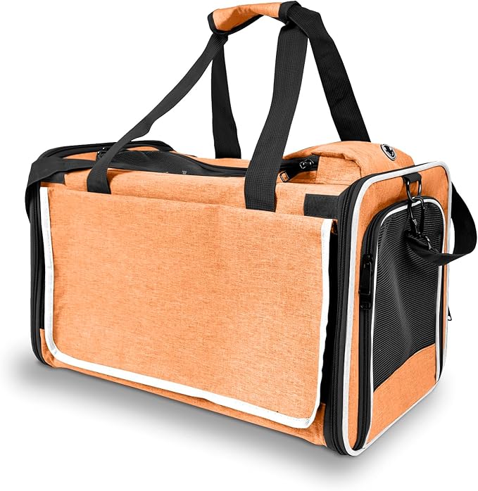 GAPZER Dog Carry Bag for Puppy Pet Soft-Shell Portable Kennel Crate for 0-15 lbs Foldable Pomeranian Travel Cage Tea Cup Yorkie Carrier Purse Indoor Carrying Case Cat Supply Melon Tiny Dog Melon