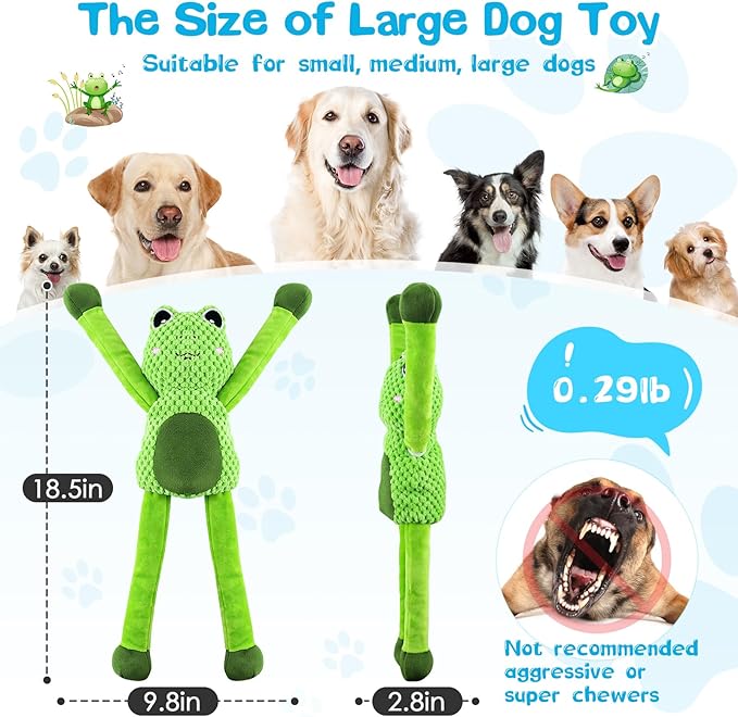 Jeefome Large Squeaky Dog Toys : Plush Stuffed Dog Chew Toy with Soft Fabric-Interactive Puppy Toys to Keep Them Busy