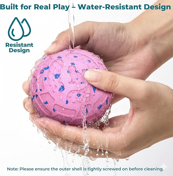 Smart Interactive Dog Toy Ball – Automatic Moving, Bouncing & Rolling, 3 Modes, Chew-Proof E-TPU Shell, Waterproof, Rechargeable,Dog Ball for Medium and Large Dogs, Pink