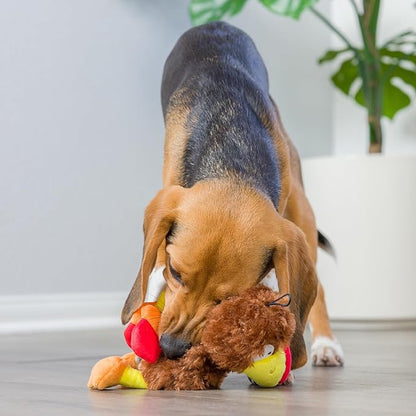 Huxley & Kent Slappies for Dogs | Wishbone Turkey (Large) | Squeak & Shake Dog Toy | No Stuff Squeaky Toy, TPR Ball in Head | Simulates Hunting Nature for Dogs