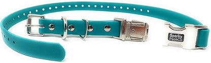 Sparky Pet Co - Apollo ECollar Replacement Strap - Dog Collar - Waterproof Biothane - Adjustable - Double Buckle - Quick Snap Metal Clasp - for Invisible Fence Systems - 1" x 30"(Teal)