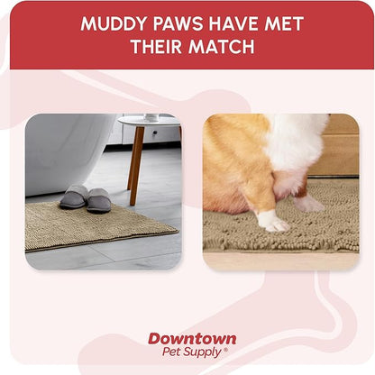 My Doggy Place Dog Mud Mat, 31" x 20" Oatmeal – Thick Microfiber Entry Rug for Snow, Mud & Salt – Absorbent, Quick-Dry, Washer-Safe & Non-Slip, Medium