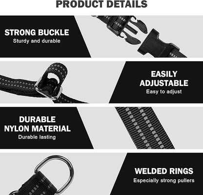 Hikiko Martingale Collar for Dogs Reflective Nylon Dog Collar with Quick Release Buckle Adjustable Training No Slip Dog Collar (Small, Black)