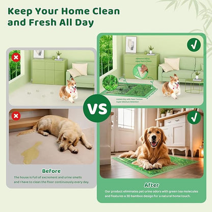 DOGGO DOUG Puppy Pads XL 60 Count - 28"x34" Extra Large Pee Pads for Dogs Odor Blocking, Leak-Proof Potty Training Pad Super Absorbent, 6-Layer Leak-Bamboo Patterns Dog Pads