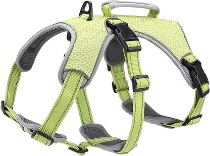 BELPRO Multi-Use Support Dog Harness, Escape Proof No Pull Reflective Adjustable Vest with Durable Handle, Dog Walking Harness for Big/Active Dogs (Green, S)