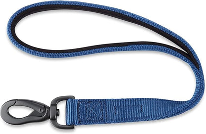 Hyhug Pets Premium Upgraded Durable Nylon 18 Inch Short Leash with Soft Padded Neoprene Lined Handle for Medium Large Giant Dogs, Daily Use and Professional Training. (18 Inches, Classic Blue)
