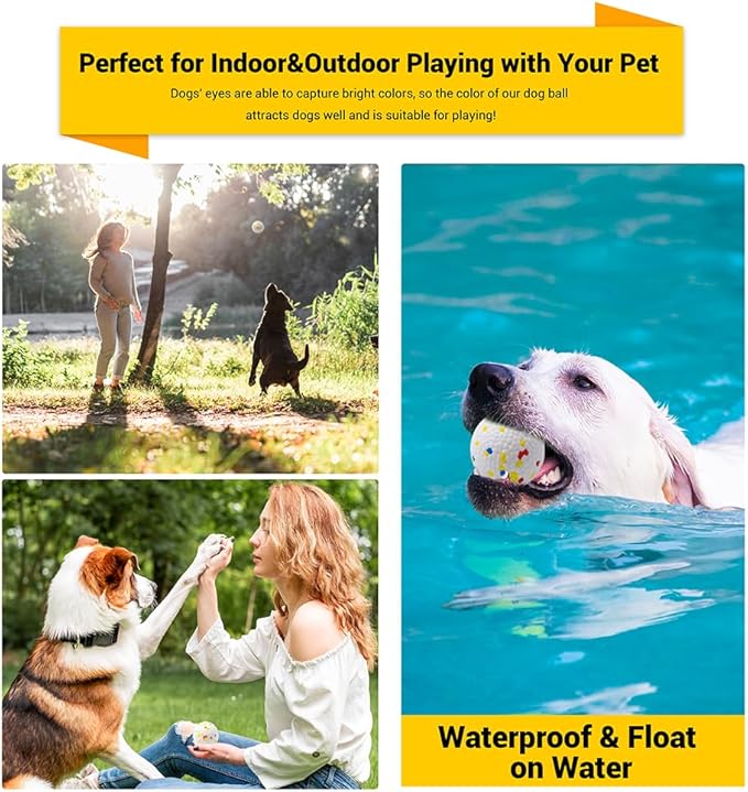 LIEVUIKEN Dog Balls Toys for Aggressive Chewers, Indestructible Durable Bouncy Floating Balls for Dogs to Fetch, Durable Solid Rubber Ball for Training Dog(2 PCS)