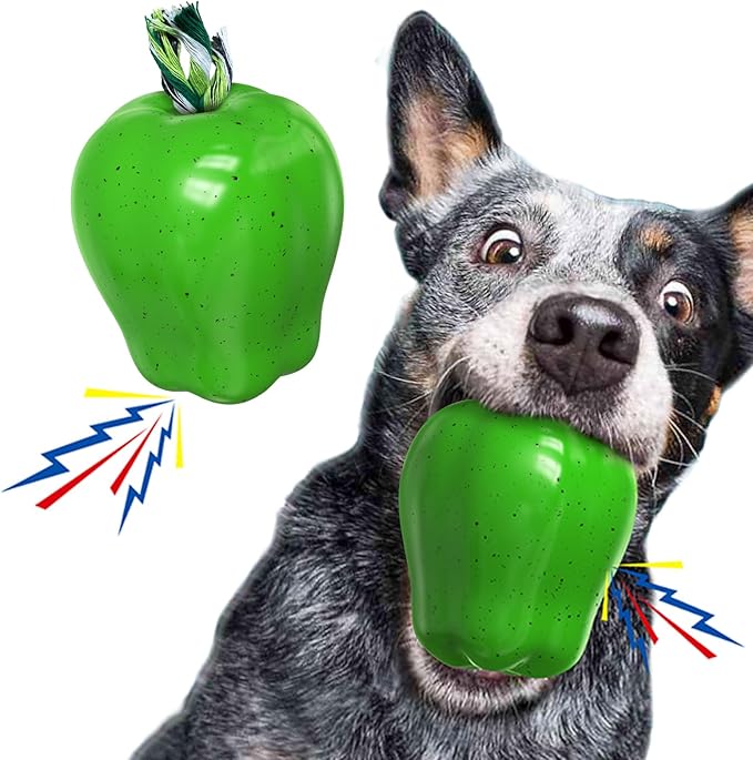 TLKNG Large Size Green Apple Squeaky Dog Toy for Medium/Large Aggressive Chewers Breeds Dogs Durable Bouncy Squeak Ball