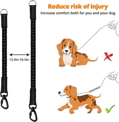 Long Dog Leash 15 FT: Heavy Duty Rope Leashes for Dogs Training with Swivel Lockable Hook Reflective Threads Bungee and Padded Handle - Dog Lead for Large Small Medium Dogs Outside Walking Hiking
