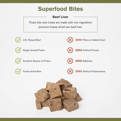 BADLANDS RANCH by Katherine Heigl – Superfood Bite Freeze-Dried Raw Beef Liver Dog Treats – High Protein Single-Ingredient Snacks for Training, Rewards & Daily Wellness
