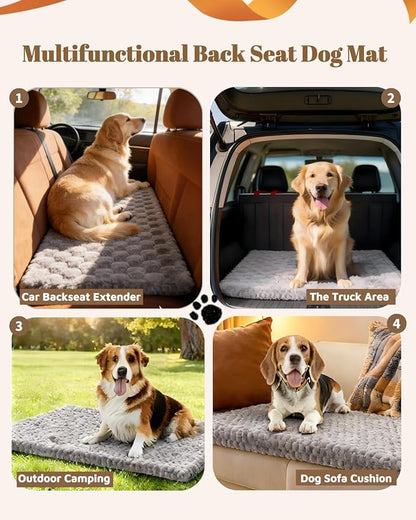 PetPurrio Backseat Pet Bed Mat, Non-Slip Travel Pet Mat, Dog Bed for Car Back Seat, Suitable for Backseat Extenders and Trucks SUVs