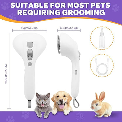 PawsMedal Pet Spray Grooming Brush Cat Brushes Cat Hair Removal Products Cat Shedding Tools Self Cleaning Ergonomic Grip for Short Long Haired Pets Help with matted Fur Rechargable Comb Mist