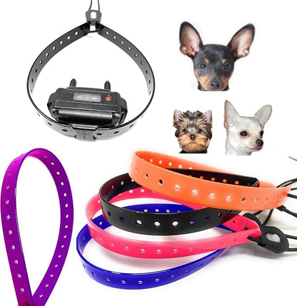 Replacement GPS eCollar with Adjustable Bungee, Multi-Hole Design, and Secure Toggle Closure for Small Dogs (Reflective Red, Small Neck)