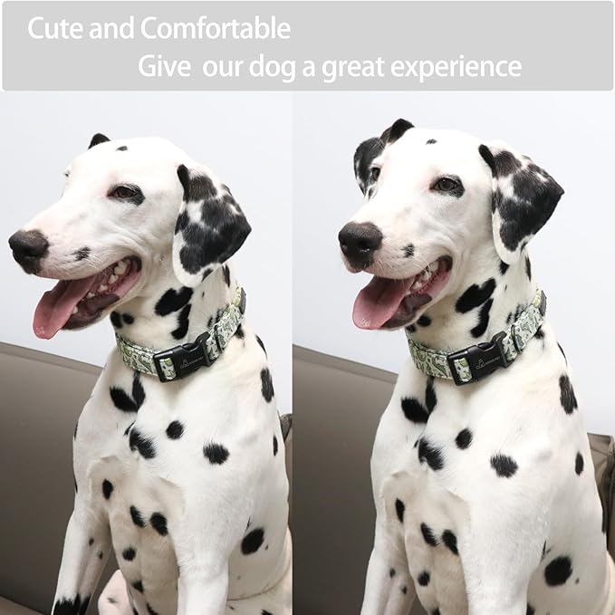 ARING PET Dinosaur Dog Collar-Cute Dog Collar for Small Dogs, Adjustable Comfortable Cotton Boy Dog Collars for Small Medium Large Dogs, Large