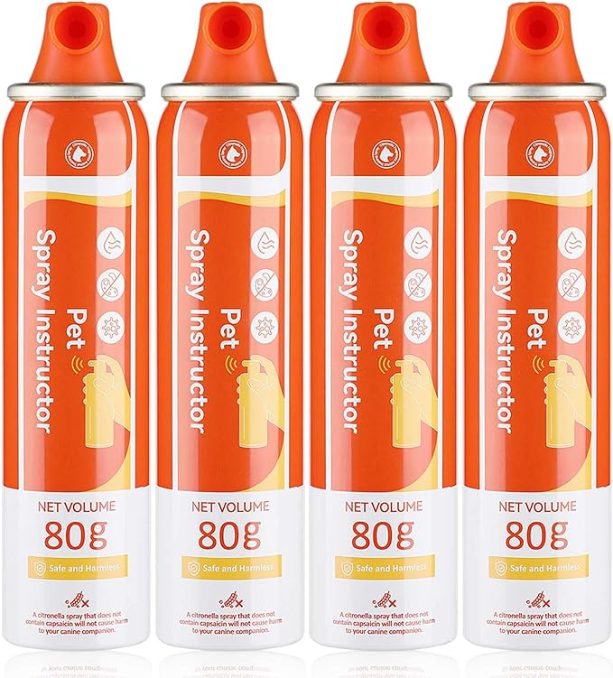ANSJDH Spray Corrector Dog 80ml 4 Pack Spray Dog Trainer, Corrector Spray for Dog to Stops Barking, Jumping Up, Food Stealing, Dog Fights, Avoidance, Unwanted Dog Behaviour