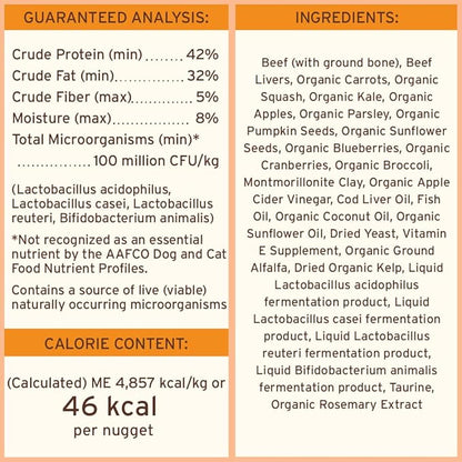 Primal Freeze Dried Dog Food Nuggets, Beef; Complete & Balanced Meal; Also Use as Topper or Treat; Premium, Healthy, Grain Free, High Protein Raw Dog Food, 14 oz (Pack of 4)