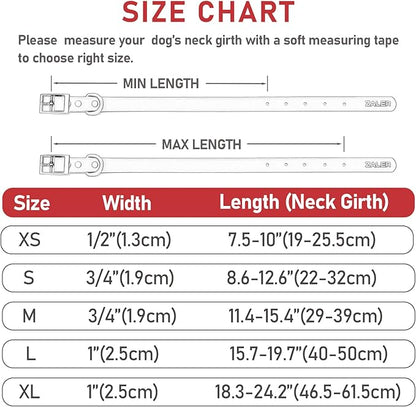 ZALER Waterproof Dog Collar, Adjustable Odor Proof Dog Collars Easy to Clean, Soft Comfortable Pet Collars for Large, Medium Small Dogs (Strawberry Red, S(Length:8.6''-12.6''; Width:0.75''))