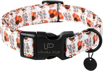 Thanksgiving Dog Collar, Turkey Cotton for Dog or Cat, Autumn Puppy With Lightweight Plastic Buckle, Great Gift for Girl Boy Dogs, XS